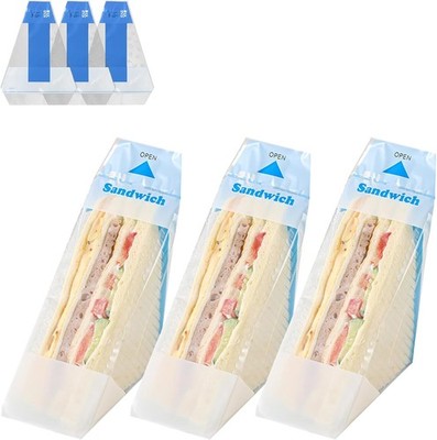 100Pcs Plastic Sandwich Wrapping Paper Clear Sandwich Container Bags Easy