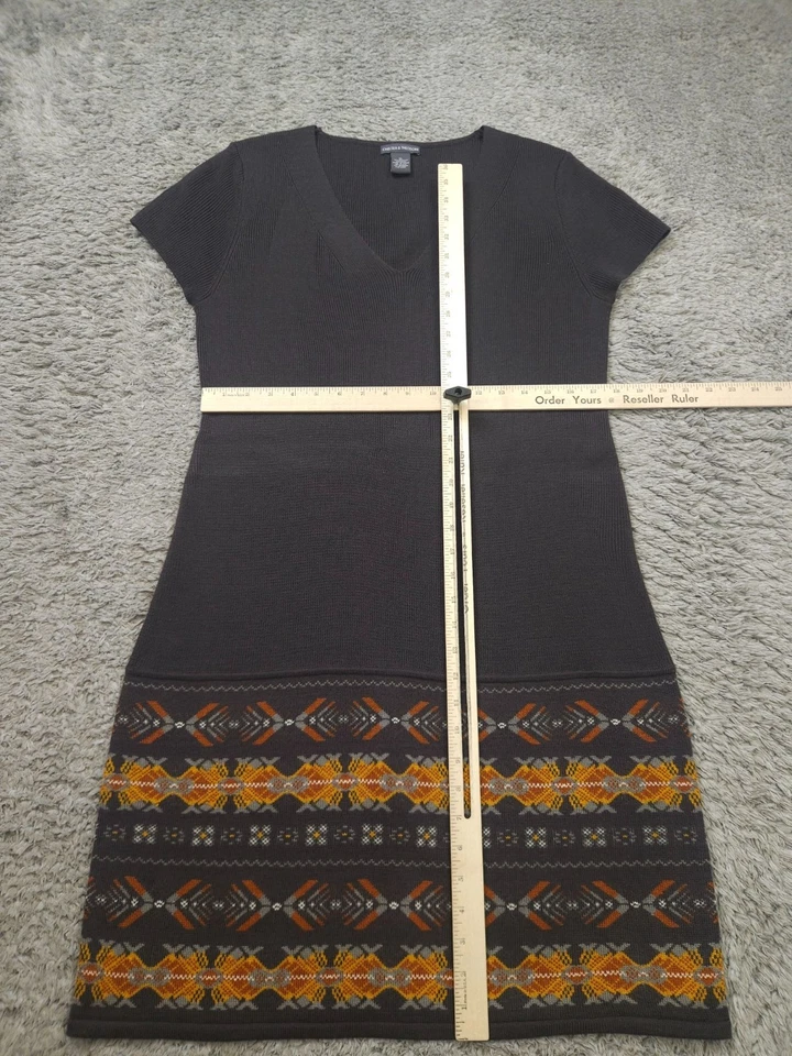 Vestido Chelsea & Theodore Mujer XL Negro Mezcla de Lana Suroeste Azteca Tejido Suéter Foto 4 de 4