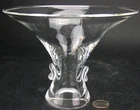 Mid-Century MCM Signed Steuben Glass Flared Vase w/ Felt Bag Thompson