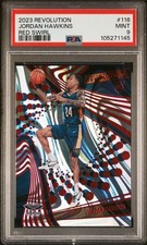 2023 PANINI REVOLUTION RED SWIRL #116 JORDAN HAWKINS 73/199 PSA 9