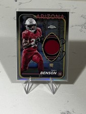 2024 Topps Chrome Trey Benson Rookie Relic Card CRR-TB Silver. rookie card picture