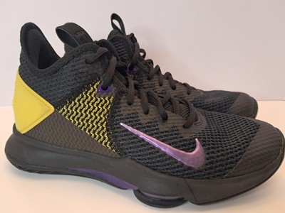 Nike LeBron Witness IV 4 Lakers Black/Voltage Purple BV7427-004 Men s 8 Worn 1x