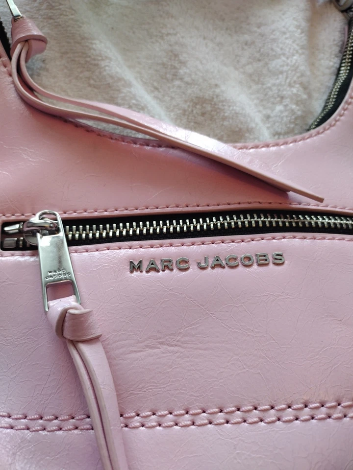 Marc Jacobs Crescent Mini Crinkle Hand Bag Pink - Image 4 of 4
