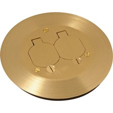 RACO Solid Brass Round Floor Box Cover Kit with Lift Lids for 5511 Box