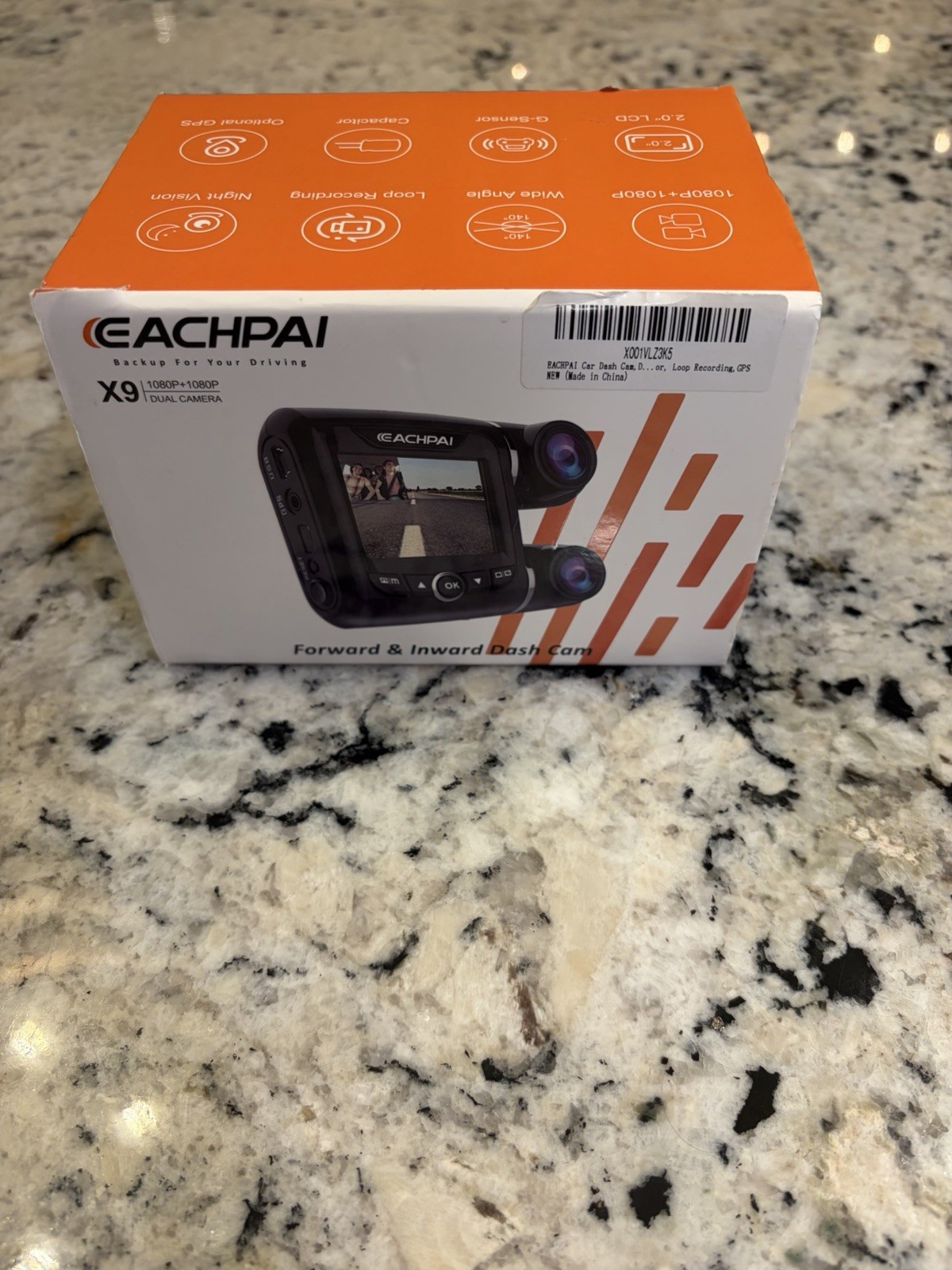 Dash Cam EACHPAI X9 Front and Rear Dual 1080P 2&rdquo; LCD GPS +