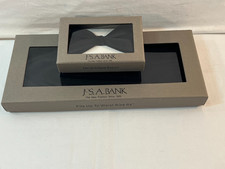 Jos. A Bank Black Pleated Satin Silk Tuxedo Cummerbund (64") + Tie (23")