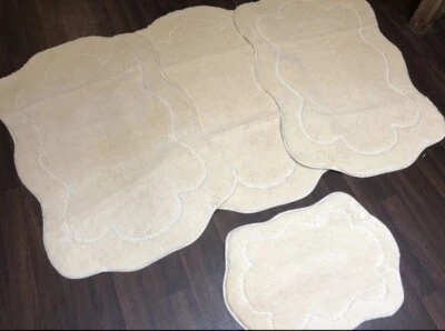 ROMANY WASHABLES TRAVELLER MATS SET NON SLIP SUPER THICK RUG CREAM GYPSY MATS X