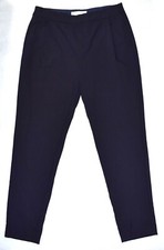 A7 Auth EVERLANE Navy Wool Pleated Front Slash Pocket Crop Trouser Pants Size 0