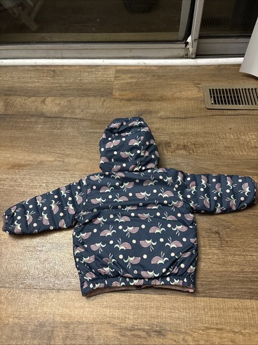 Patagonia Down Hooded Jacket Baby 12-18 Months Floral Print Quilted Insulated - Picture 5 of 11