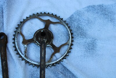 Pédalier Acier Vintage 1940s France - Filetage 14x125, Pour Vélo Course Ou Route