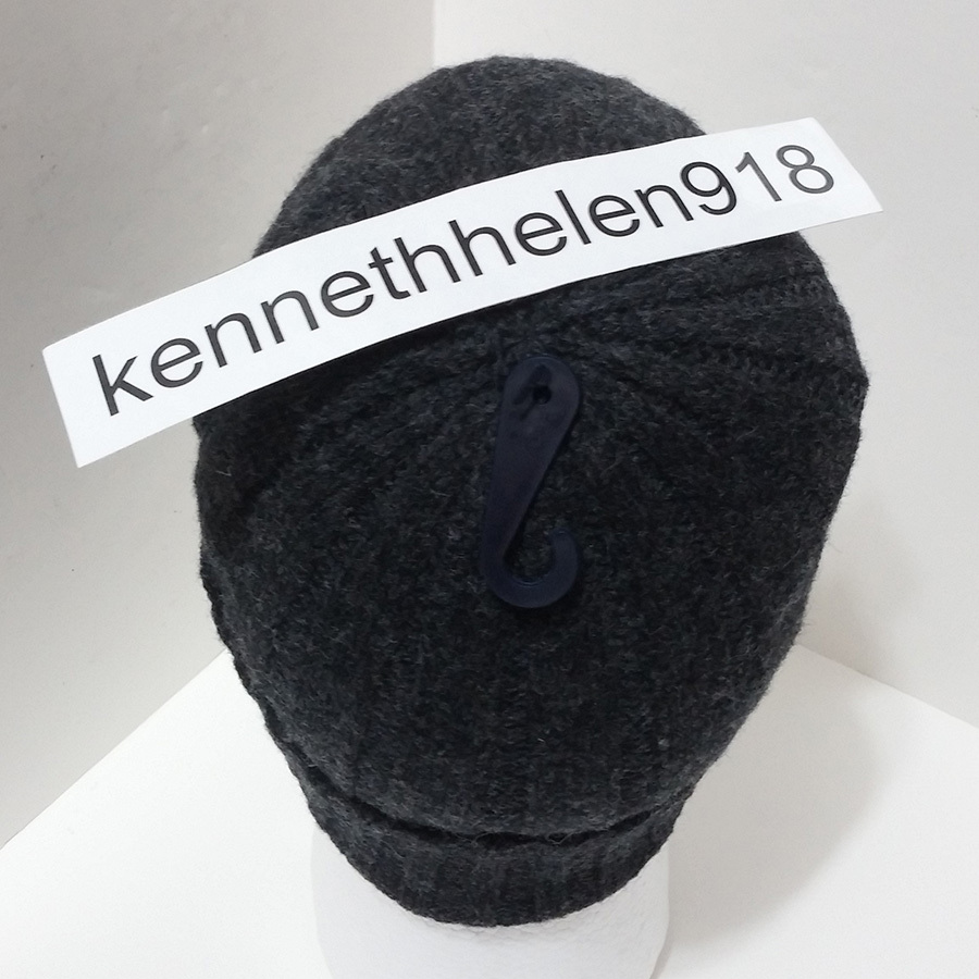 CAPPELLO BERRETTO POLO RALPH LAUREN UOMO INVERNALE LANA PONY LOGO GRIGIO SCURO BIANCO PONY