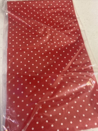 Vintage Christmas Ribbon Plastic Red Polka Dots Indoor / Outdoor 3.5" x 16" PSI - Picture 6 of 6