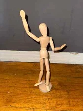 Miniature Fully Jointed Articulated Wood Mannequin Tan Pose Modeling Posing r7