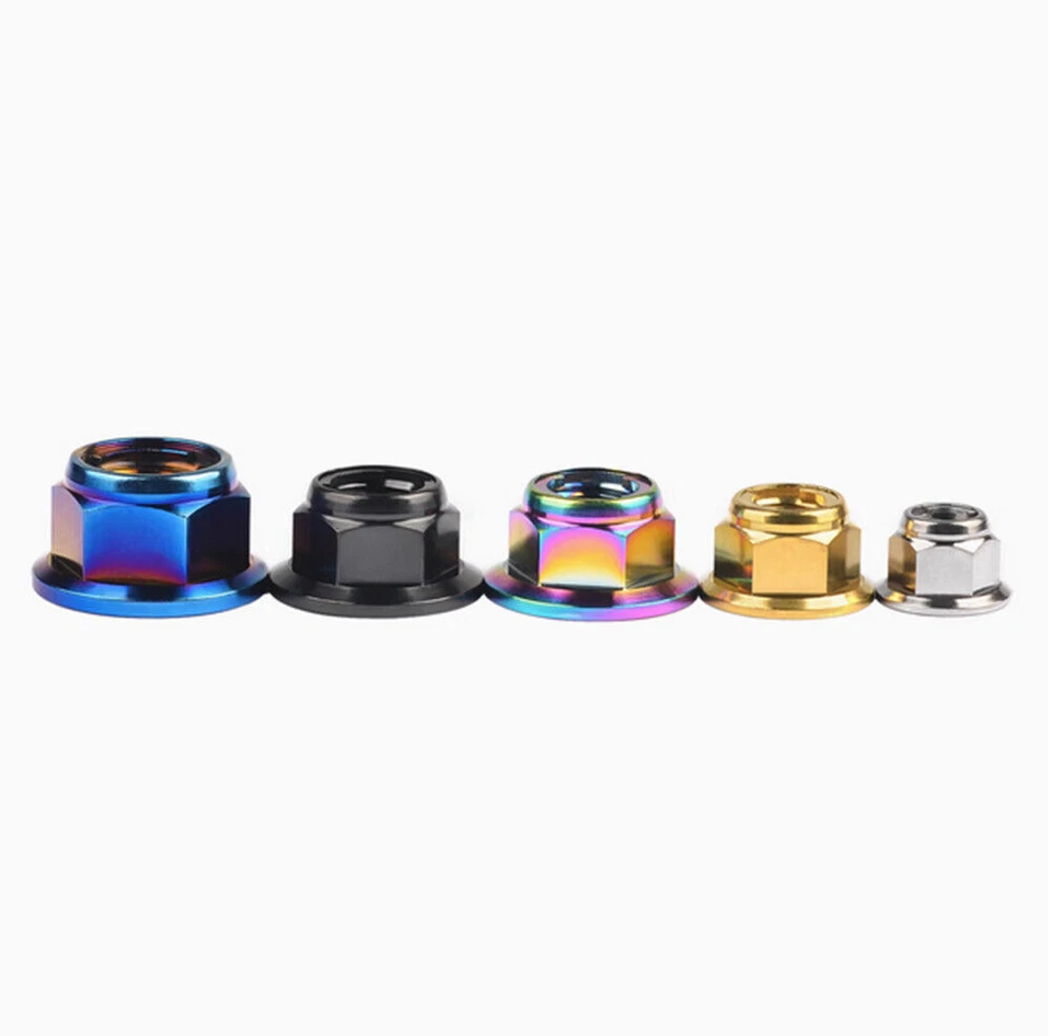Titanium Nut M5 M6 M8 M10 M12 Flange Metal Lock Nut for Bike Motorcycle Car - Image 4 of 4