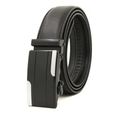 170cm Extended Length Genuine Leather Ratchet Belt Men Automatic Buckle Strap