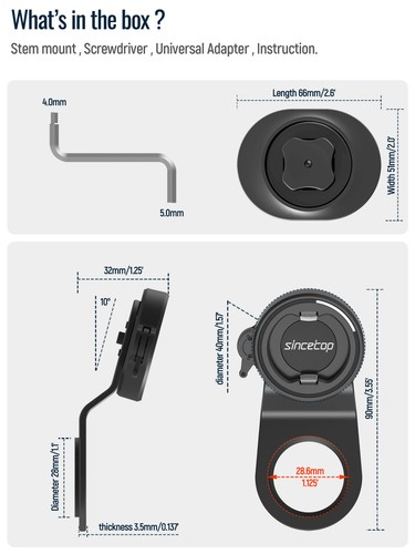 Support téléphone tige vélo route VTT aluminium avec adaptateur【Série C - Gen1】 - Photo 17 sur 28