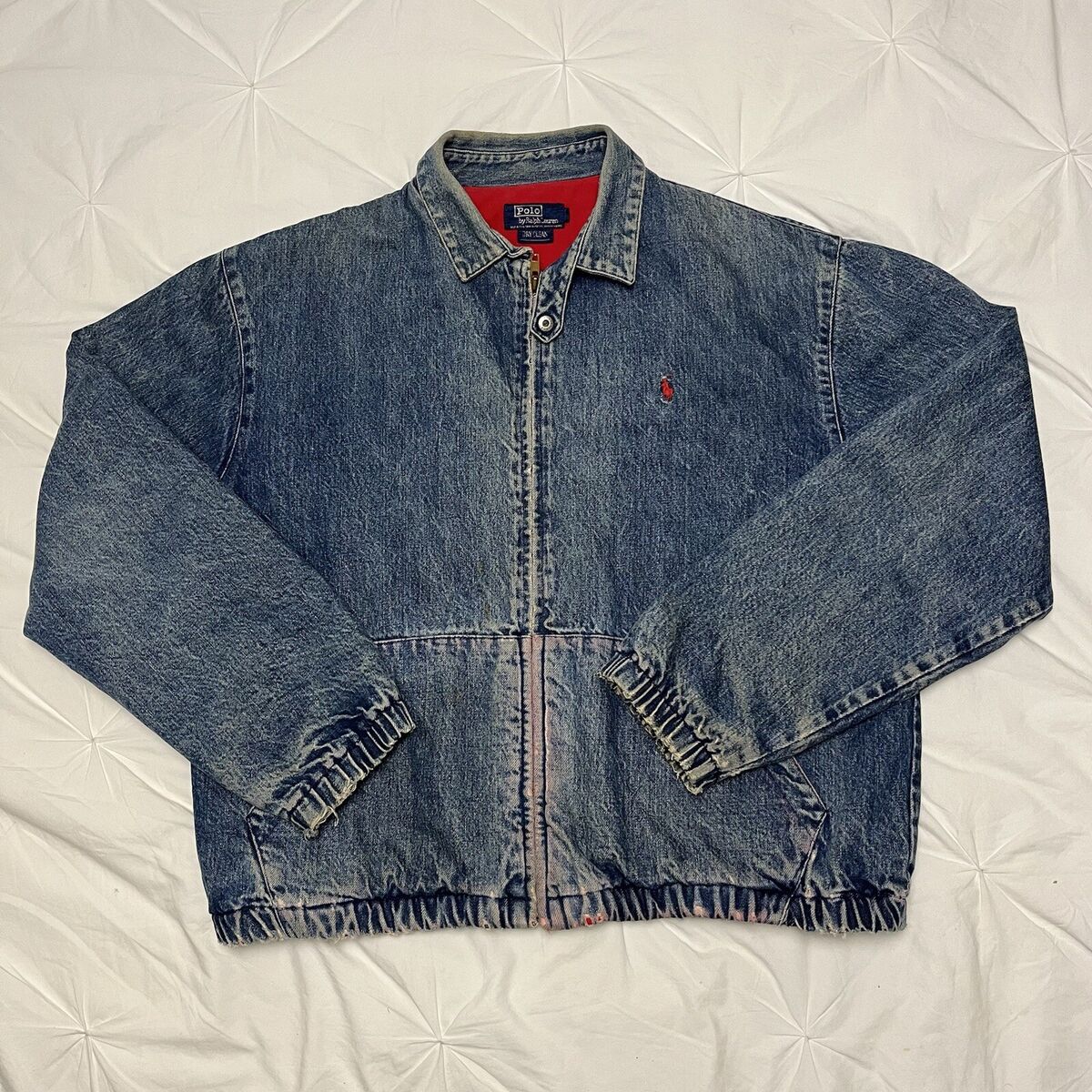 Vintage 90s Polo Ralph Lauren Denim Bomber Jacket Flannel Vintage 90s Polo Ralph Lauren Denim Bomber Jacket Flannel