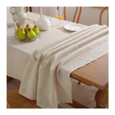 Linen TableCloth with Slubby Texture Soft Tablecloth for Kitchen Dining Tabletop