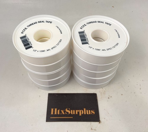 ☀️(10 Rolls) Bulk Lot PTFE Teflon Pipe Thread Seal Plumbers Tape, 1/2" x 1296" - Picture 2 of 5