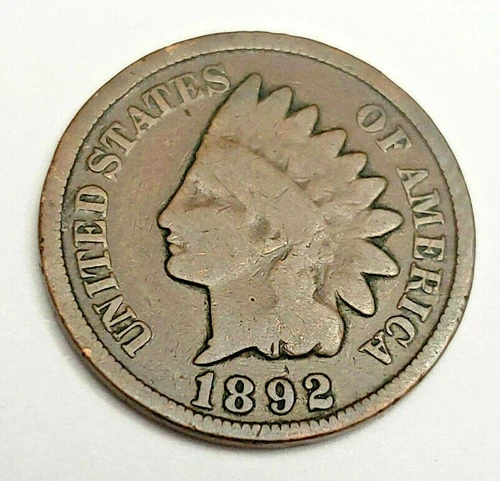 1892 P Indian Head Cent Penny  *G - GOOD*  *FREE SHIPPING*