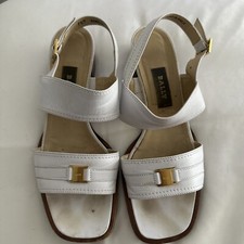 Bally vintage slingback White peep toe sandal shoe shoe- fits 7.5 M