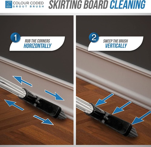 Grout Scrubbing Cleaning Brush Floor Scrub Stiff Broom Long Handle Colour Coded - Bild 3 von 13