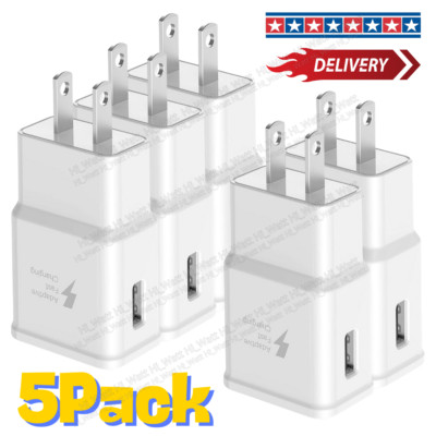 5x USB Fast Charger Wall Power Adapter Block Head Lot For Samsung S8 S9 S10 Plus
