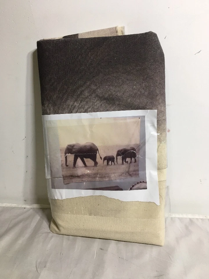 Canvas Prints Wall Hanging Art 60x44 Photo 3 Brown Elephants Family Grommets - Image 2 of 4