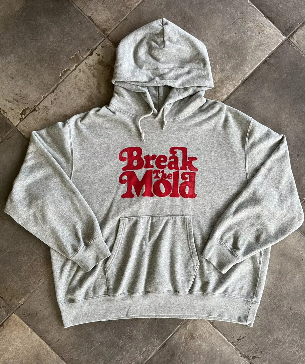 Uniqlo x Verdy Break the Mold Gray Red Hoodie Sweatshirt Mens