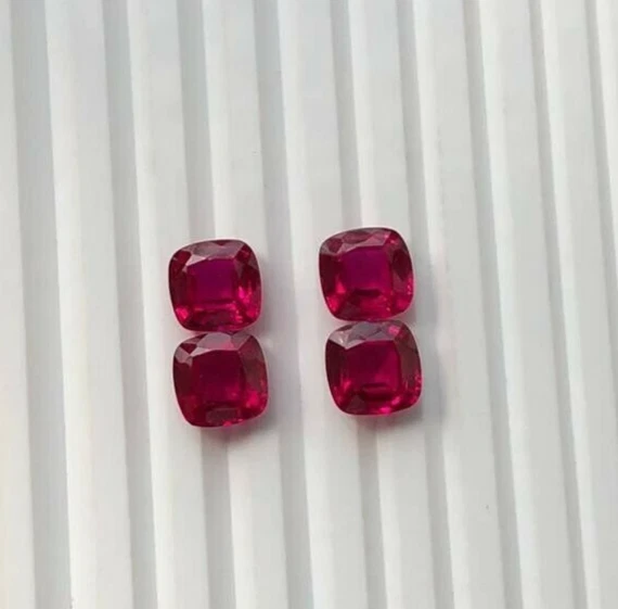 22.60 Cts Lab Created Pink Ruby Faceted 10x10x6 MM pink ruby Loose Gemstone - Image 4 of 4