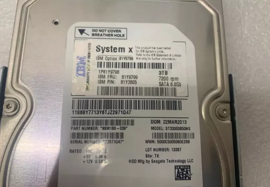 NEW For 81Y9799 81Y9798 81Y3865 IBM 3TB 7.2K 6Gb/s 3.5" SATA Hard Drive - Image 4 of 4