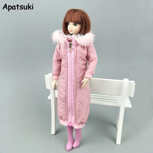 VETEMENTS Cappotto invernale lungo rosa abiti per bambola 11 5" vestiti parka giacca 1:6 giocattolo bambini