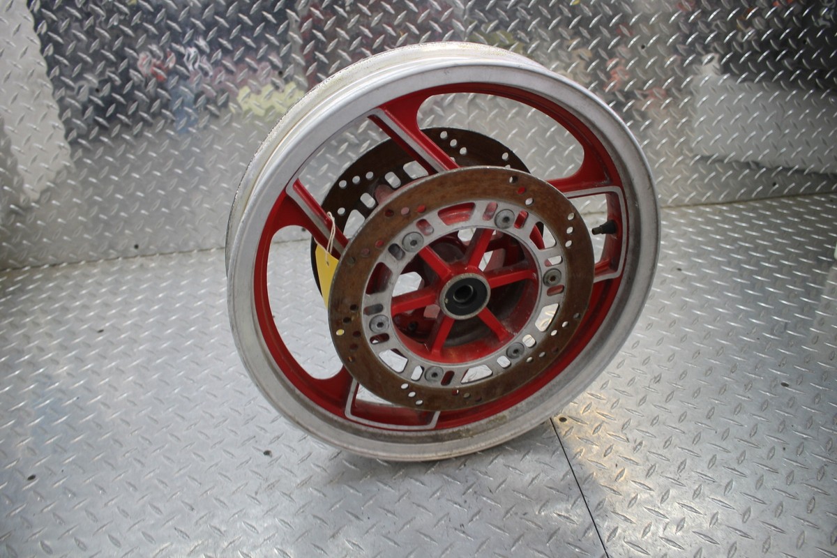 1987 KAWASAKI NINJA 600RX ZX600B FRONT WHEEL RIM W/ ROTORS 16X