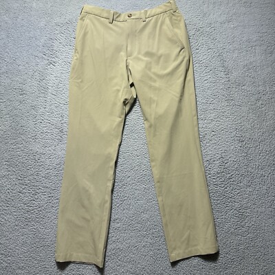 Donald Ross Thistle Stretch Golf Performance Pants Mens 32x32 Beige Quick Dry