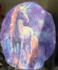 Round Unicorn Beach Towel