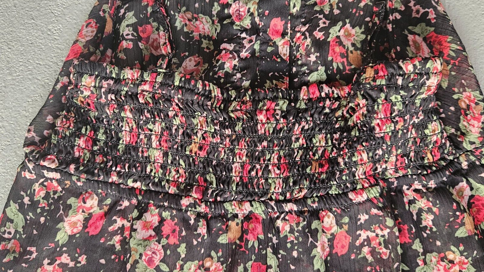 Express Black Floral Spaghetti Adjustable Strap S… - image 9