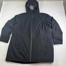 Duluth Trading Parka Jacket Womens 1x Black Snowsweep Hooded Insulated Zip $210