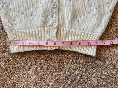 Women's Vintage Rhinestone Cropped Wool Cardigan - 1950's - Size S - Picture 7 of 9