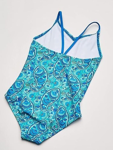 Traje de baño deportivo de una pieza Kanu Surf para niñas margarita playa, azul ~ talla: 7 ~ nuevo con etiquetas - Imagen 5 de 11