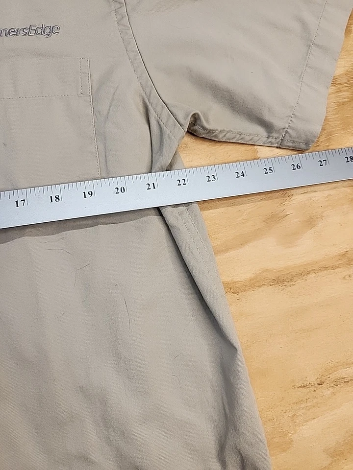 Camisa Farmers Edge Logo Bronceada Manga Corta Botón Frontal Para Hombre Grande Foto 3 de 4