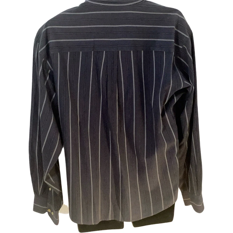 Camisa Puritan Para Hombre 2XL Gris Rayas Mezcla Algodón Manga Larga Con Botones Foto 2 de 4