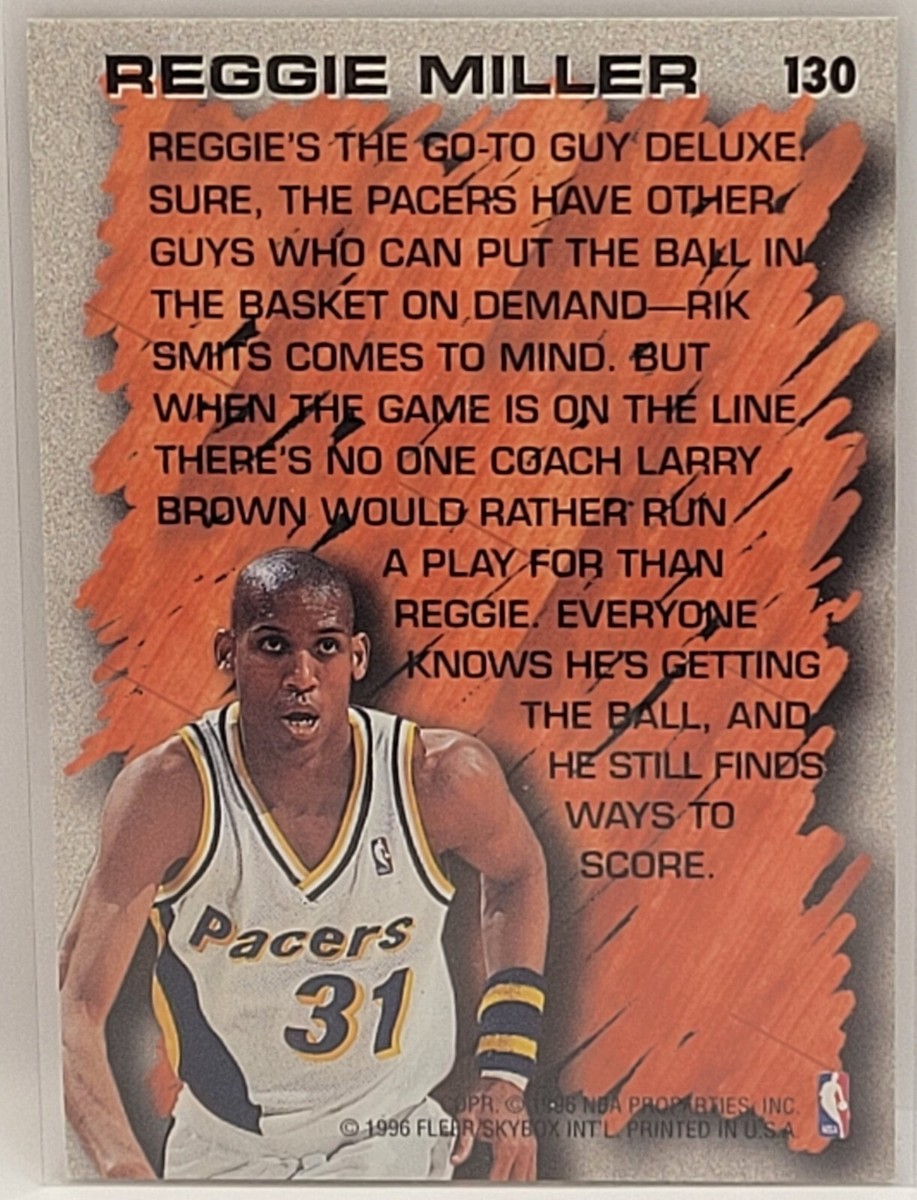 96-97 Fleer Hardwood Leader Reggie Miller HOF Subset Card (Indiana