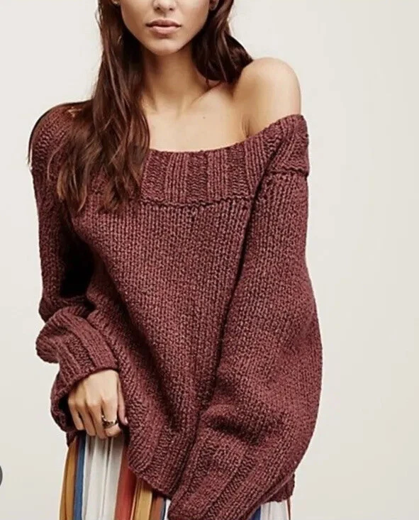 Maroon off top the shoulder sweater