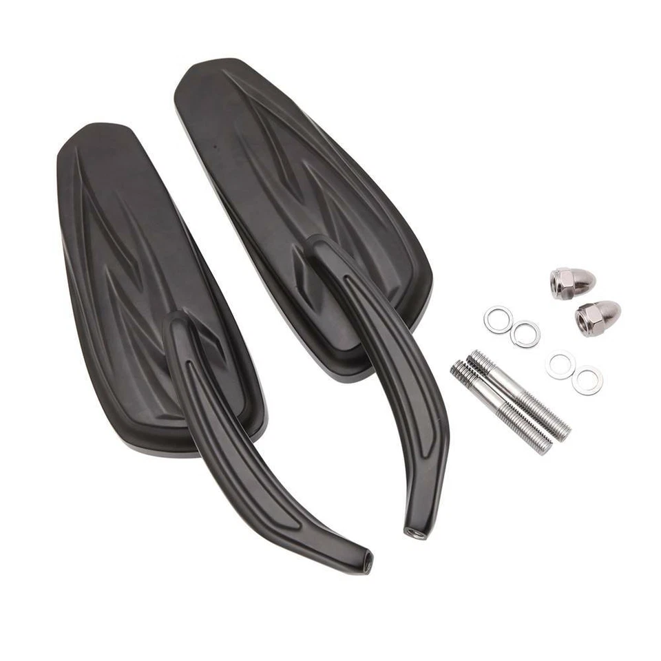 Espejos retrovisores laterales negros de 8 mm aptos para Harley Davidson Breakout Street Glide Foto 4 de 4