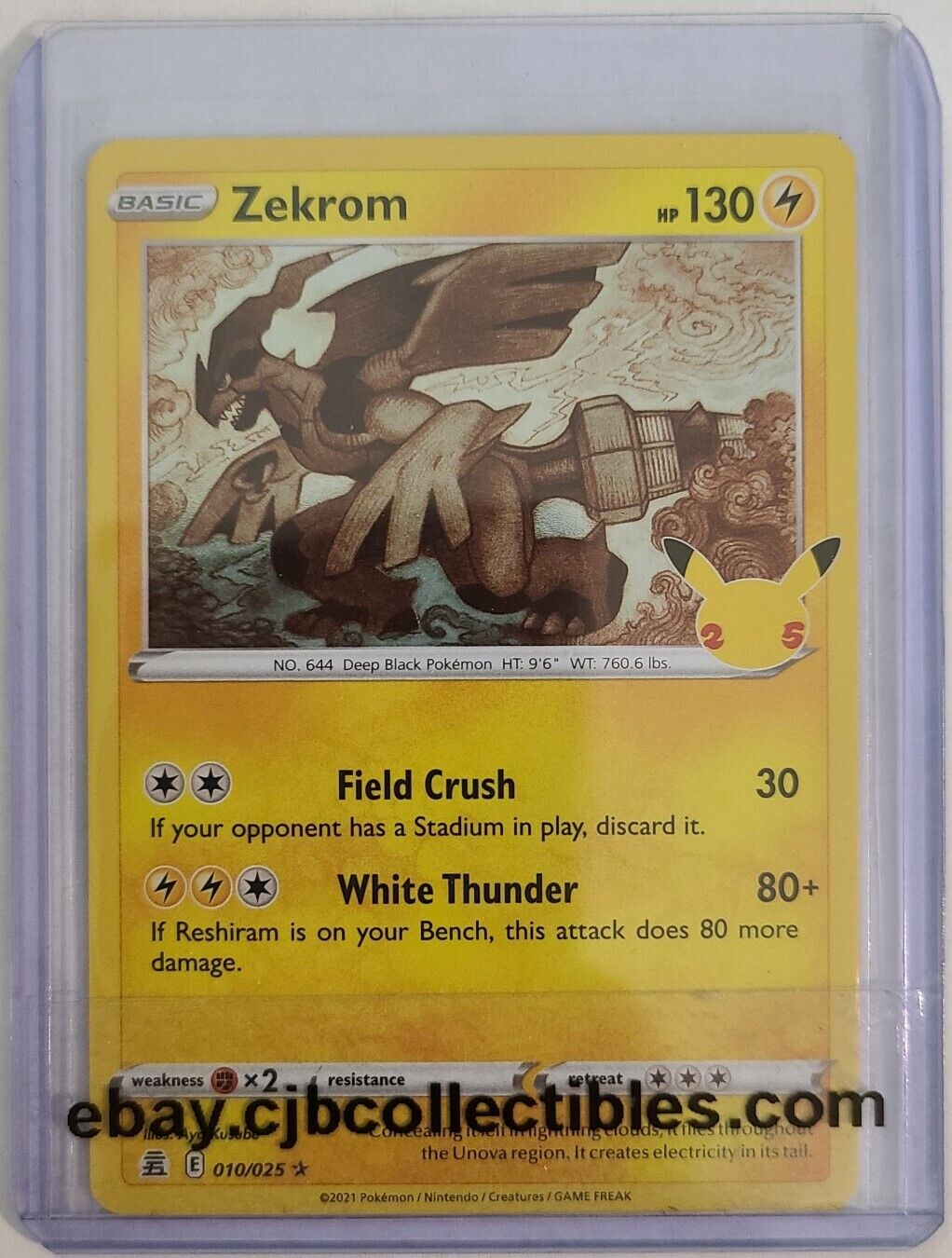 Pokémon ZEKROM 010/025 Holo Rare Celebrations - Near Mint 🍒