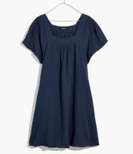 Madewell Lightspun Butterfly Square Neck Mini Dress Dark Baltic Women’s Medium
