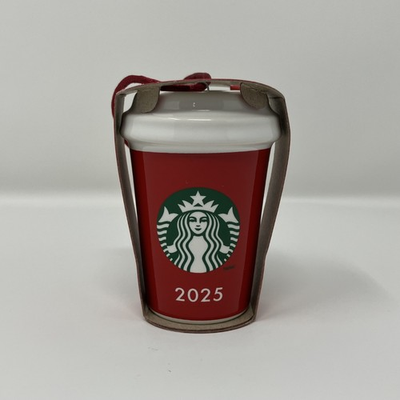 #ad Starbucks 2025 Holiday Red Ceramic Mini Hot Cup Cheers Tree Ornament RARE NEW $29.95