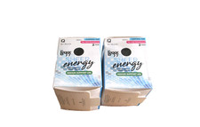 New 4 Pairs Women's Leggs Sheer Energy Black Medium Support Pantyhose Tights Q