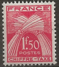 TAXE N° 71** 1Fr50 ROUGE TYPE GERBES