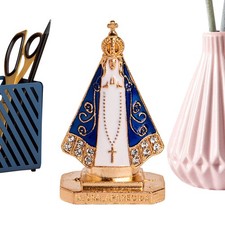 Lady Statue Religious Desk Ornament Metal Female Figurine For Living Room